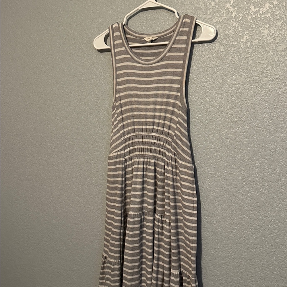 Lucky Brand Gray and White Striped Maxi Dress - Picture 3 of 8